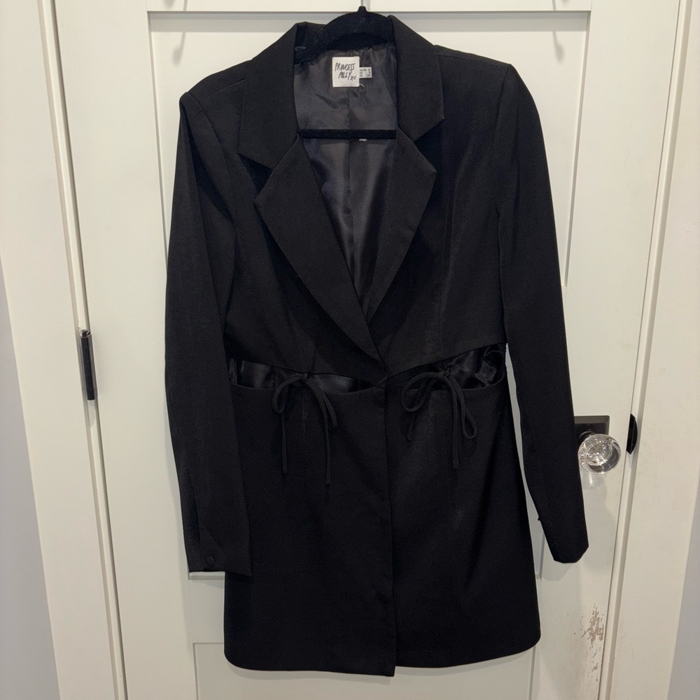 Princess Polly Elegant Black Blazer Mini Dress